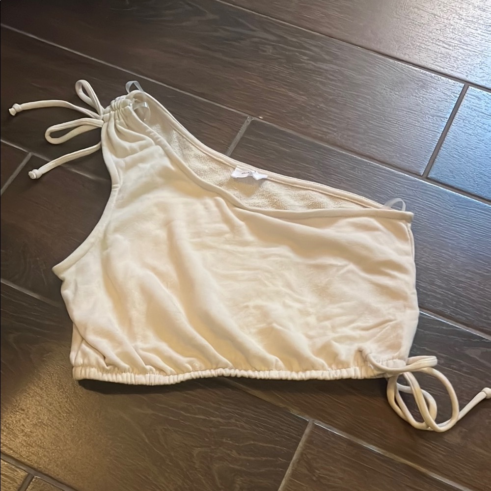 Cream One-Shoulder Women's Top